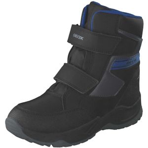 Geox J Himalaya Boy B ABX Ankle Boot, Black/ORANGE, 24 EU