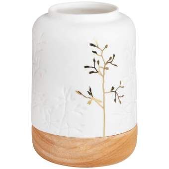 Räder Poesievase 'Floral Gingko' Aus Porzellan – Ø 8,5 Cm, Höhe 18 Cm, Zeitloses Design