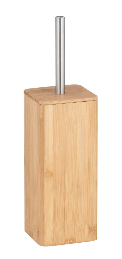 York WC-Bürste Mit Bambusgriff – Set Aus 2 Bürsten Mit Randreiniger, 14x14x40 Cm, Braun/weiß